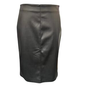 NWT Mango Faux Leather Pencil Skirt Women's Size 6 Black